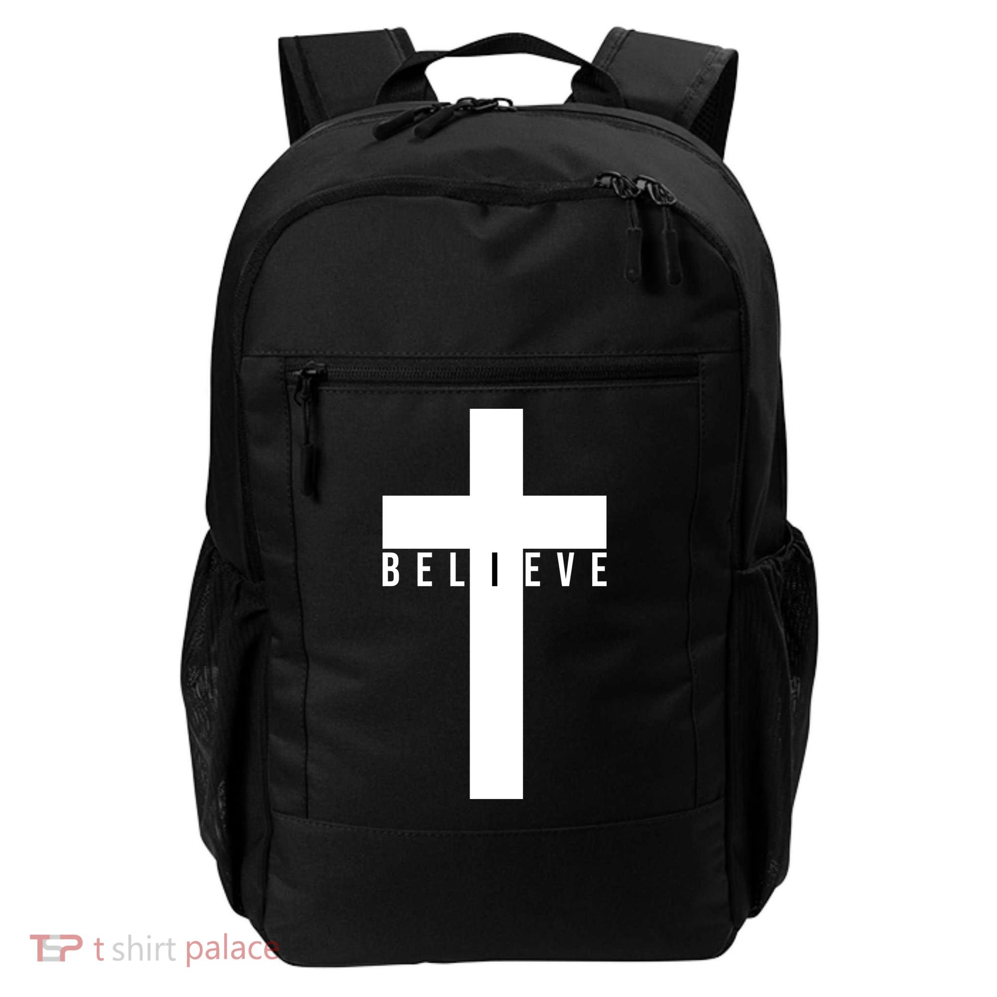 I Believe Faith Christian Cross Backpack