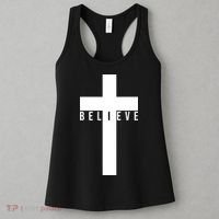 I Believe Faith Christian Cross Women's Tank Top thumb 3