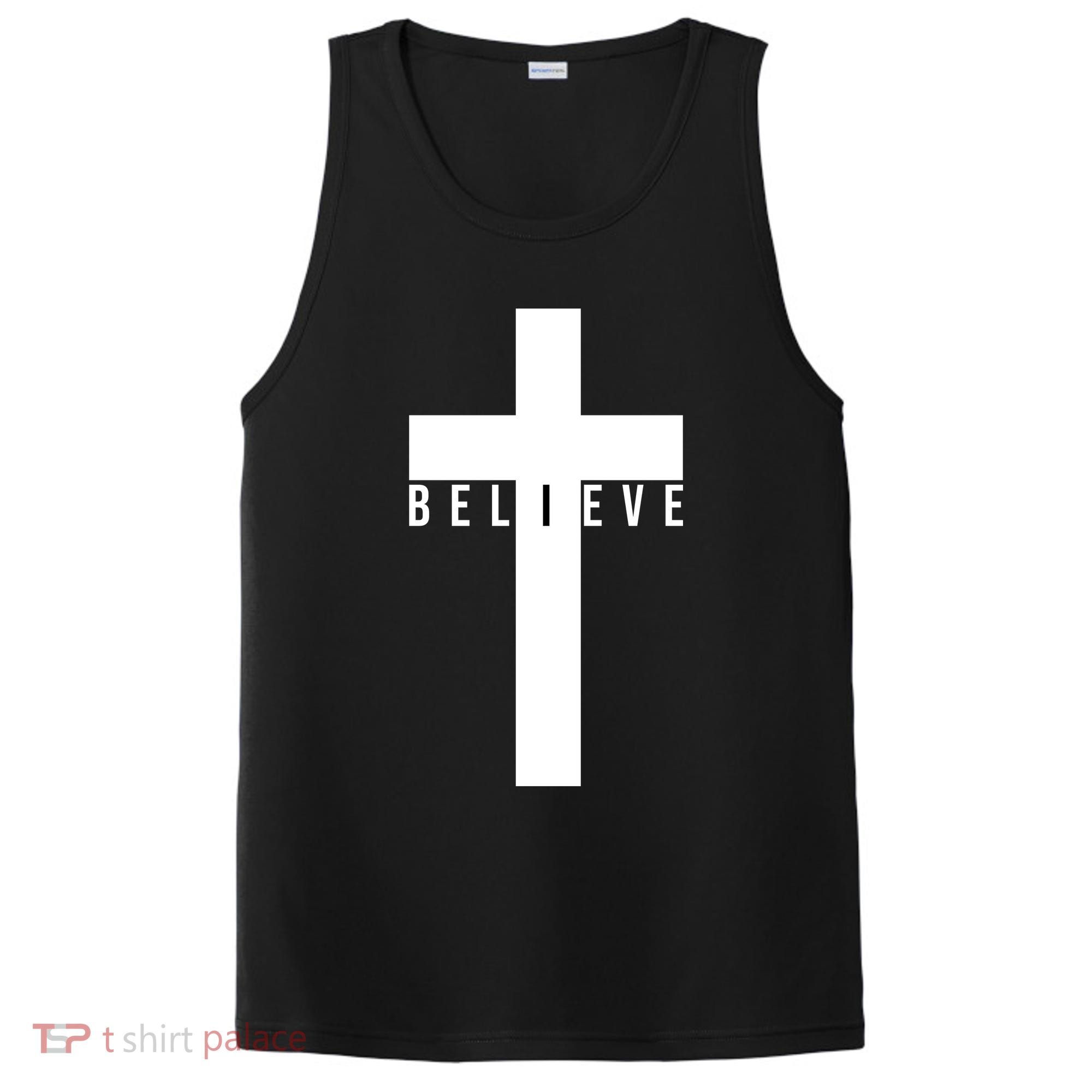 I Believe Faith Christian Cross PosiCharge Competitor Tank