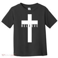 I Believe Faith Christian Cross Toddler T-Shirt thumb 0