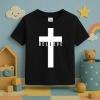 I Believe Faith Christian Cross Toddler T-Shirt thumb 3