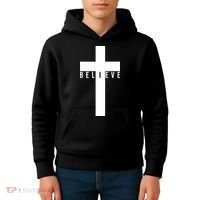 I Believe Faith Christian Cross Kids Hoodie thumb 4