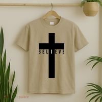 I Believe Faith Christian Cross T-Shirt thumb 2