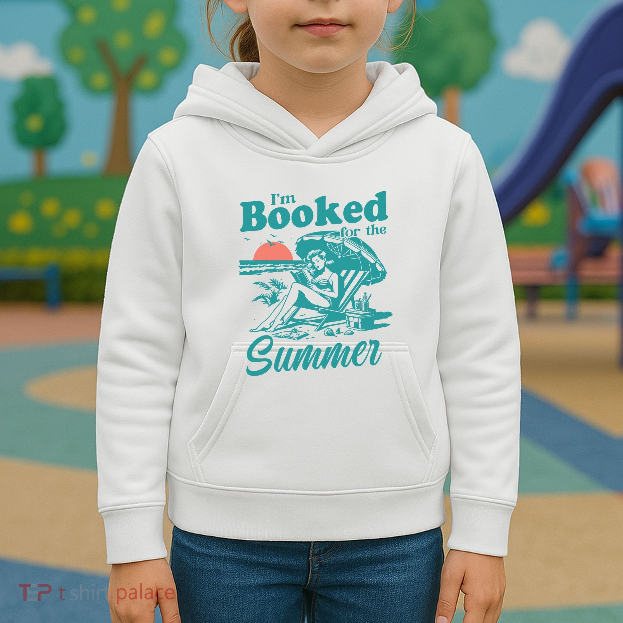 Im Booked For The Summer Book Girl Summer Coquette Kids Hoodie