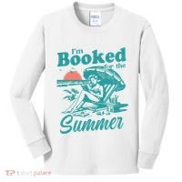 Im Booked For The Summer Book Girl Summer Coquette Kids Long Sleeve Shirt thumb 0