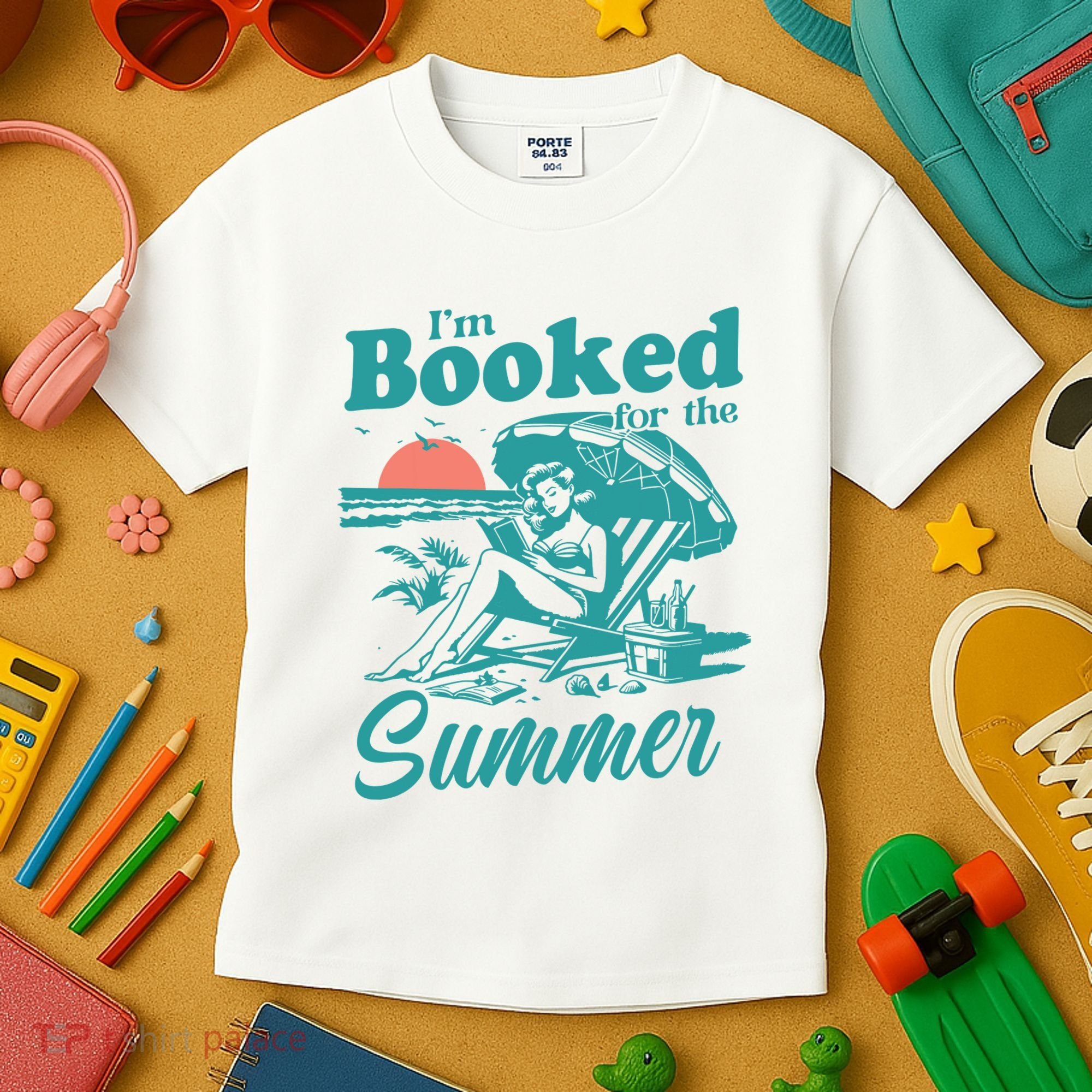 Im Booked For The Summer Book Girl Summer Coquette Kids T-Shirt