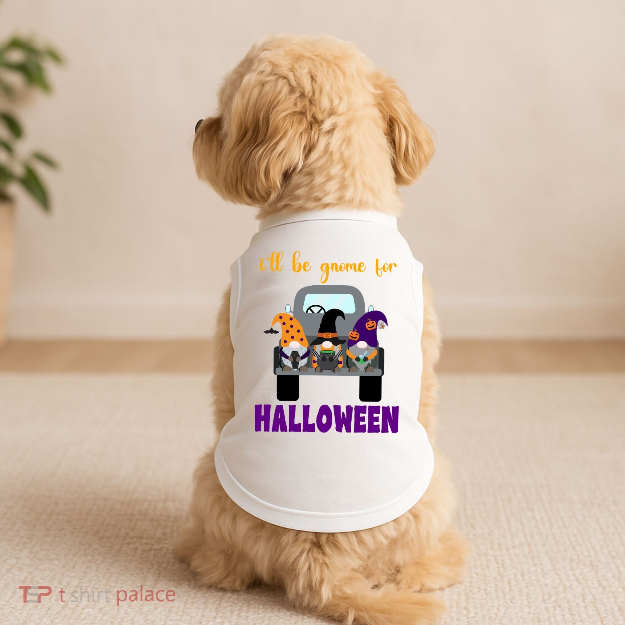 Ill Be Gnome For Halloween Cute Festive Doggie Tank