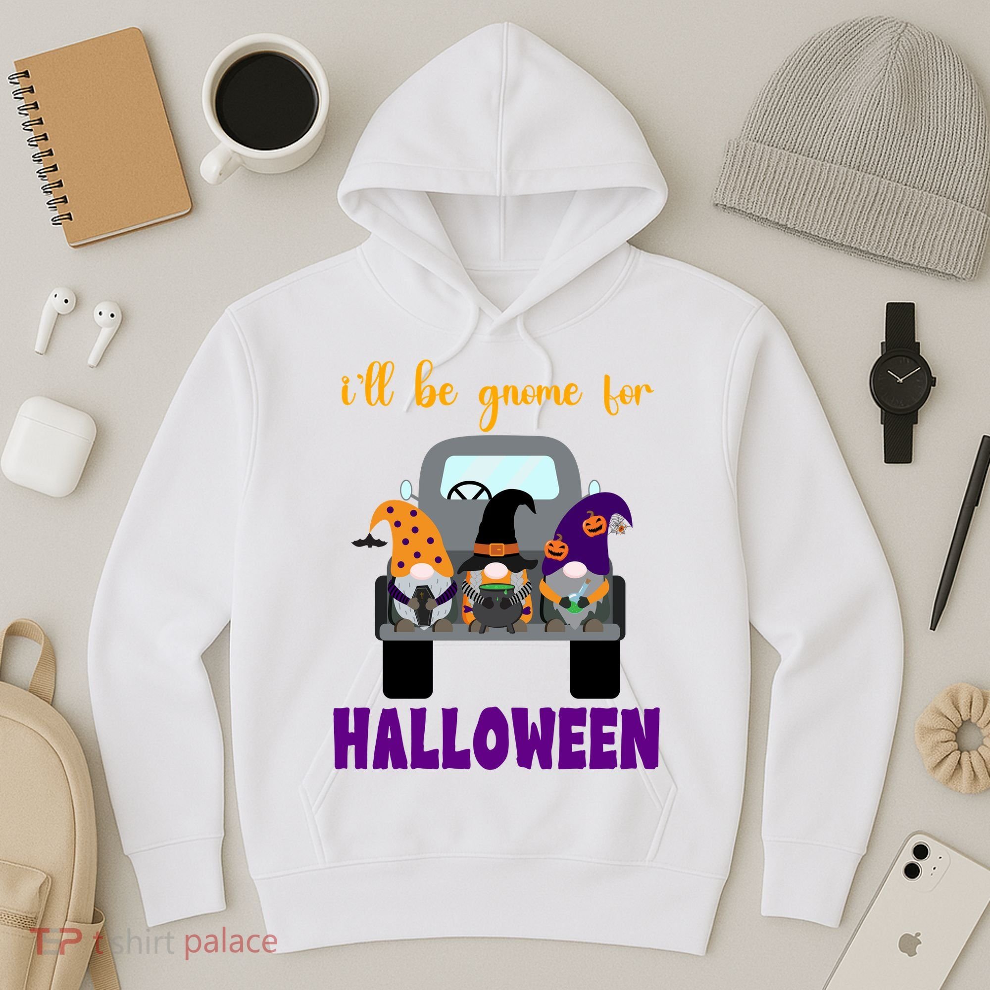 Ill Be Gnome For Halloween Cute Festive Hoodie