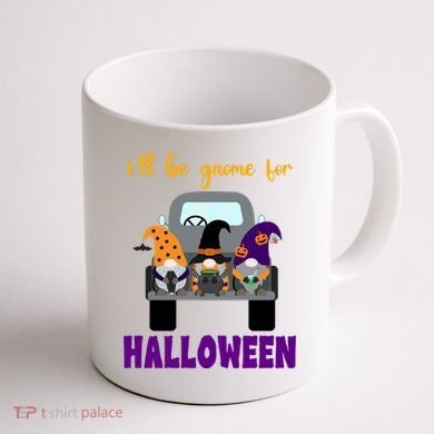 Ill Be Gnome For Halloween Cute Festive Coffee Mug back
