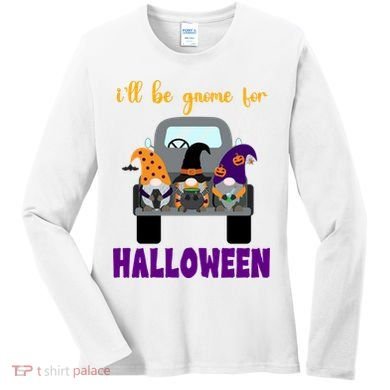 Ill Be Gnome For Halloween Cute Festive Women's Long Sleeve Shirt