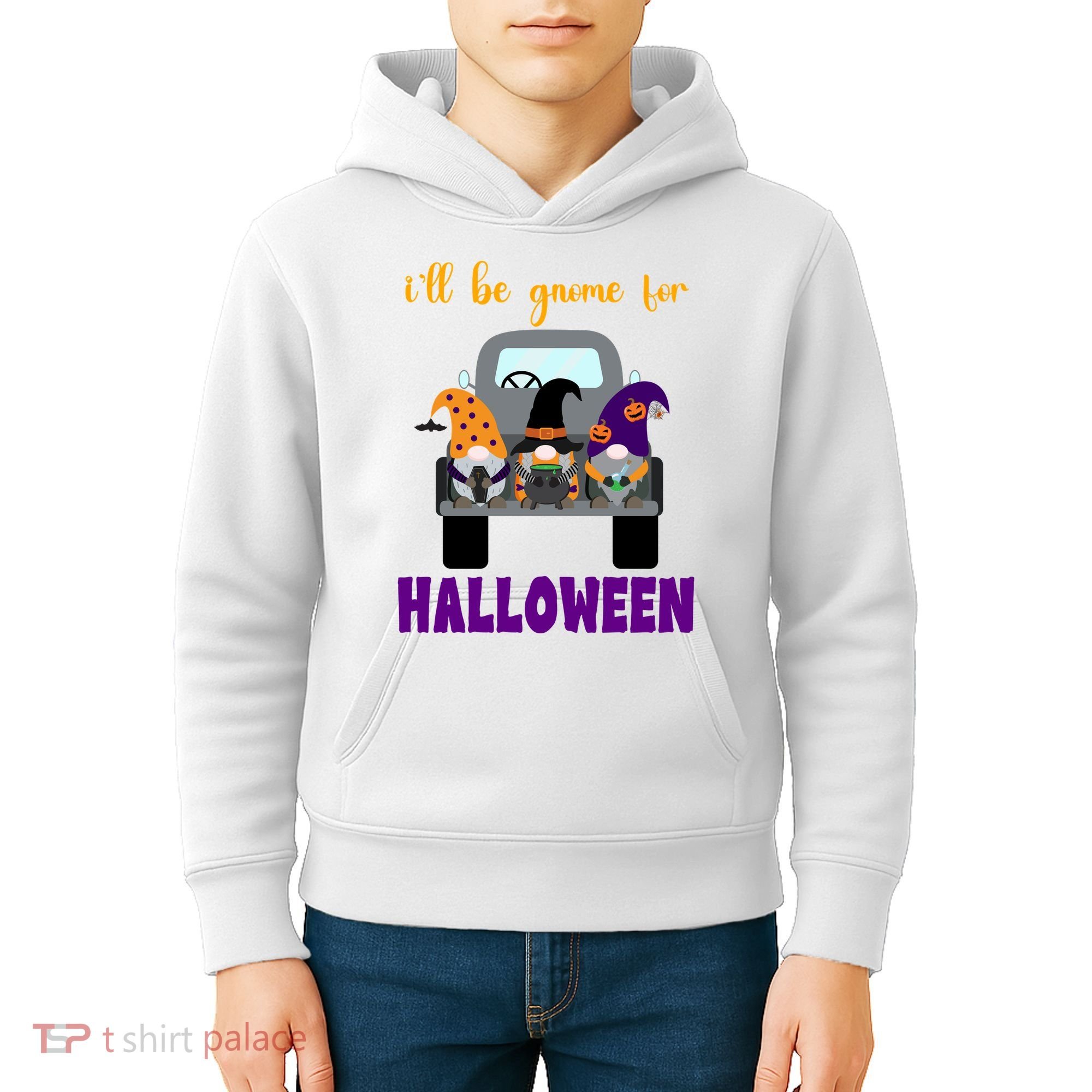 Ill Be Gnome For Halloween Cute Festive Kids Hoodie