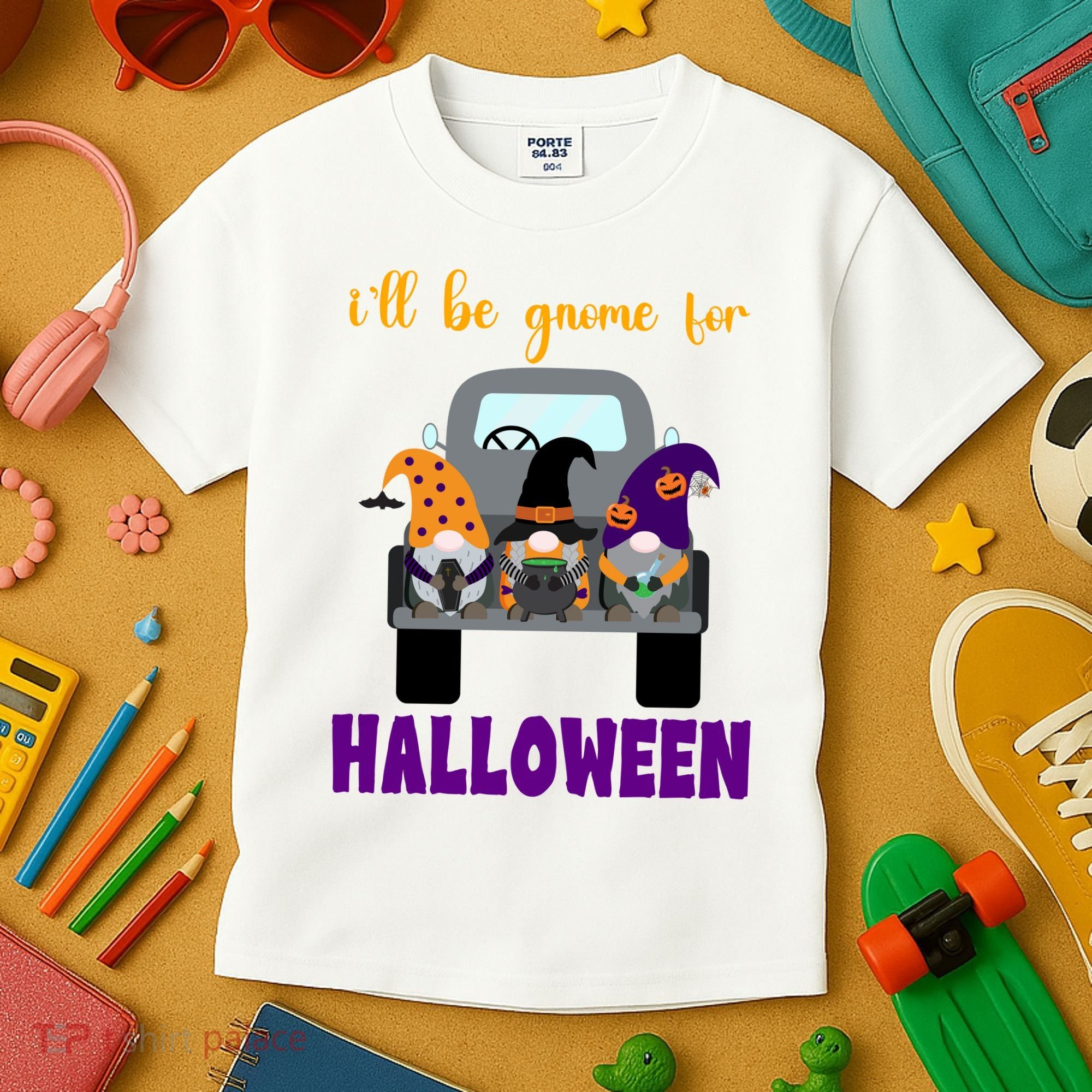 Ill Be Gnome For Halloween Cute Festive Kids T-Shirt