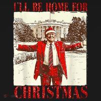 Ill Be Home For Christmas Santa Trump Funny Holiday Tote Bag thumb 4