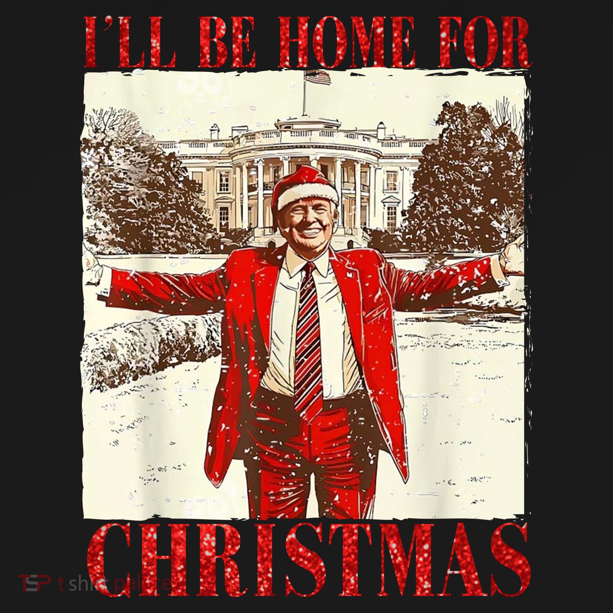 Ill Be Home For Christmas Santa Trump Funny Holiday Tote Bag