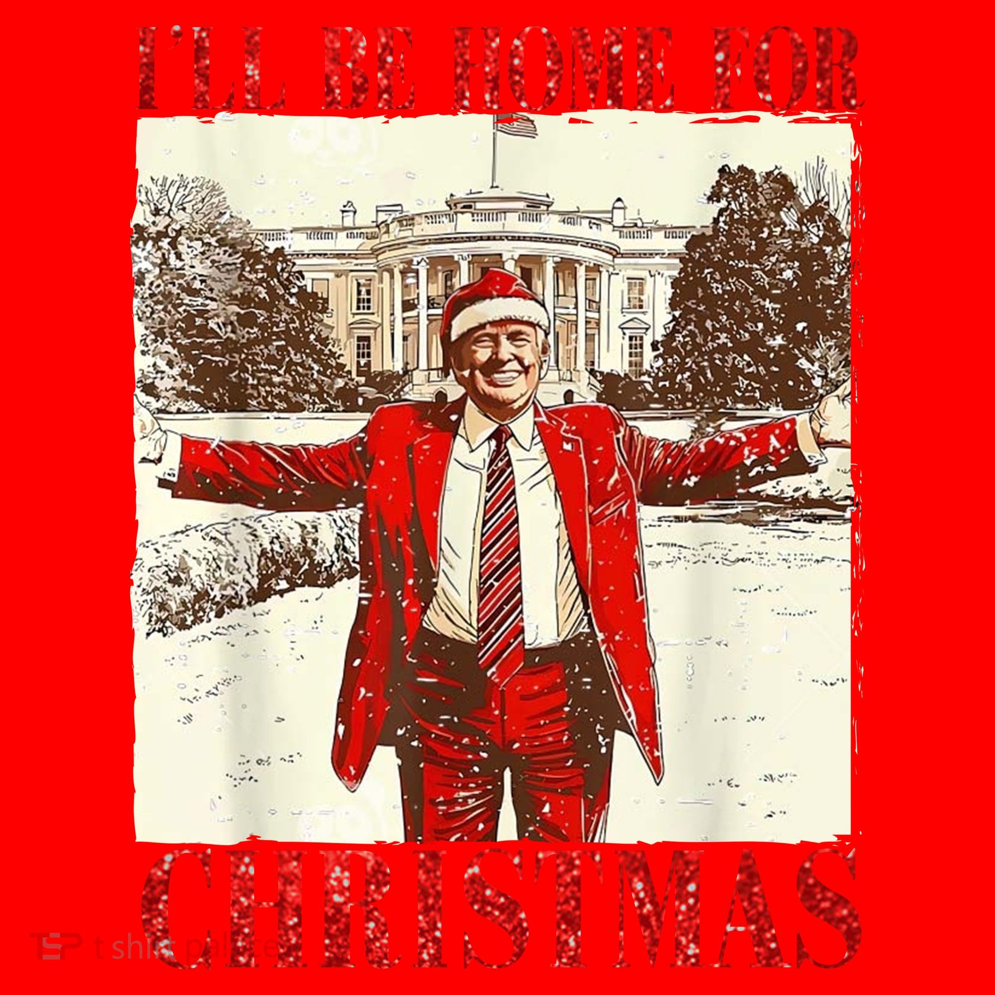 Ill Be Home For Christmas Santa Trump Funny Holiday Santa Hat