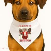 Ill Be Home For Christmas Santa Trump Funny Holiday USA-Made Doggie Bandana thumb 1
