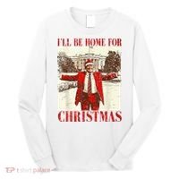 Ill Be Home For Christmas Santa Trump Funny Holiday Long Sleeve Shirt thumb 0