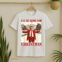 Ill Be Home For Christmas Santa Trump Funny Holiday T-Shirt thumb 2
