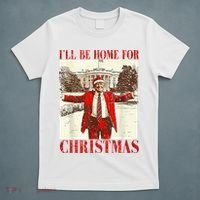 Ill Be Home For Christmas Santa Trump Funny Holiday T-Shirt thumb 5