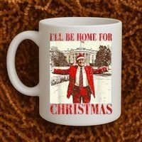Ill Be Home For Christmas Santa Trump Funny Holiday Coffee Mug thumb 2