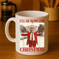Ill Be Home For Christmas Santa Trump Funny Holiday Coffee Mug thumb 4