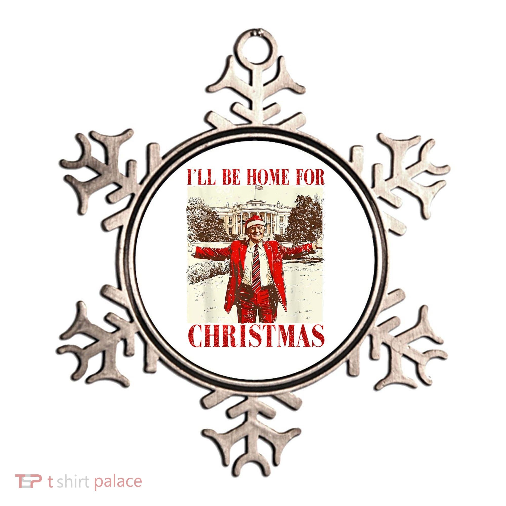 Ill Be Home For Christmas Santa Trump Funny Holiday Ornament