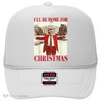 Ill Be Home For Christmas Santa Trump Funny Holiday Hat thumb 0