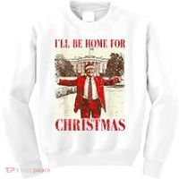 Ill Be Home For Christmas Santa Trump Funny Holiday Kids Sweatshirt thumb 0