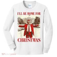 Ill Be Home For Christmas Santa Trump Funny Holiday Kids Long Sleeve Shirt thumb 0