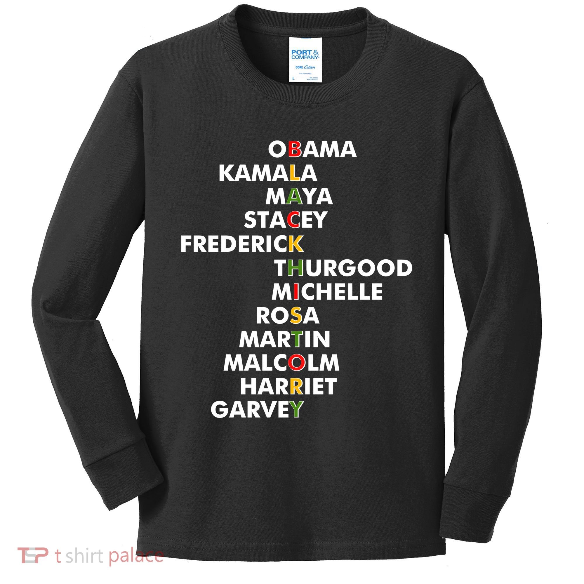 Important Black History Leaders Celebrate Black History Kids Long Sleeve Shirt