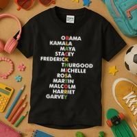 Important Black History Leaders Celebrate Black History Kids T-Shirt thumb 3