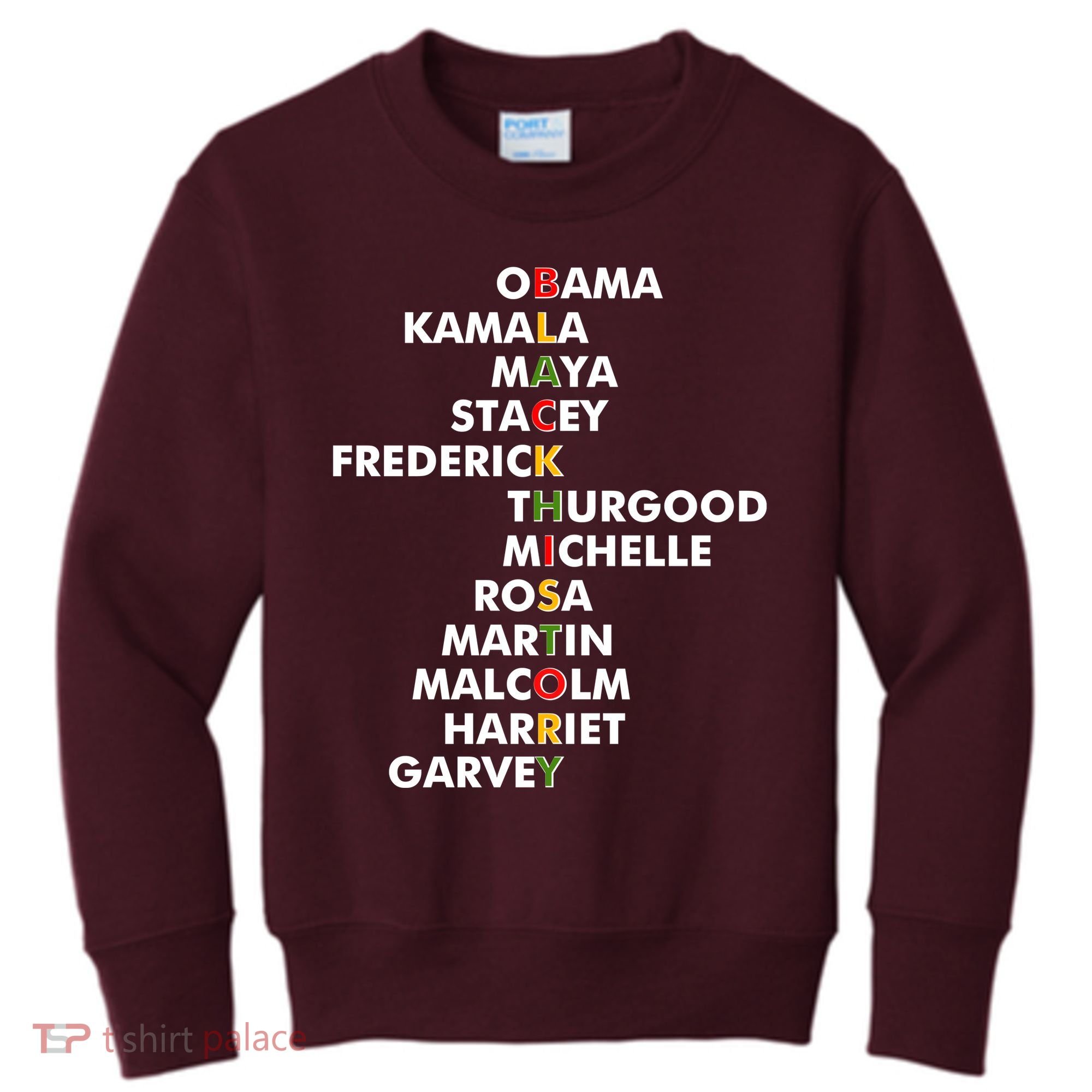 Important Black History Leaders Celebrate Black History Kids Sweatshirt