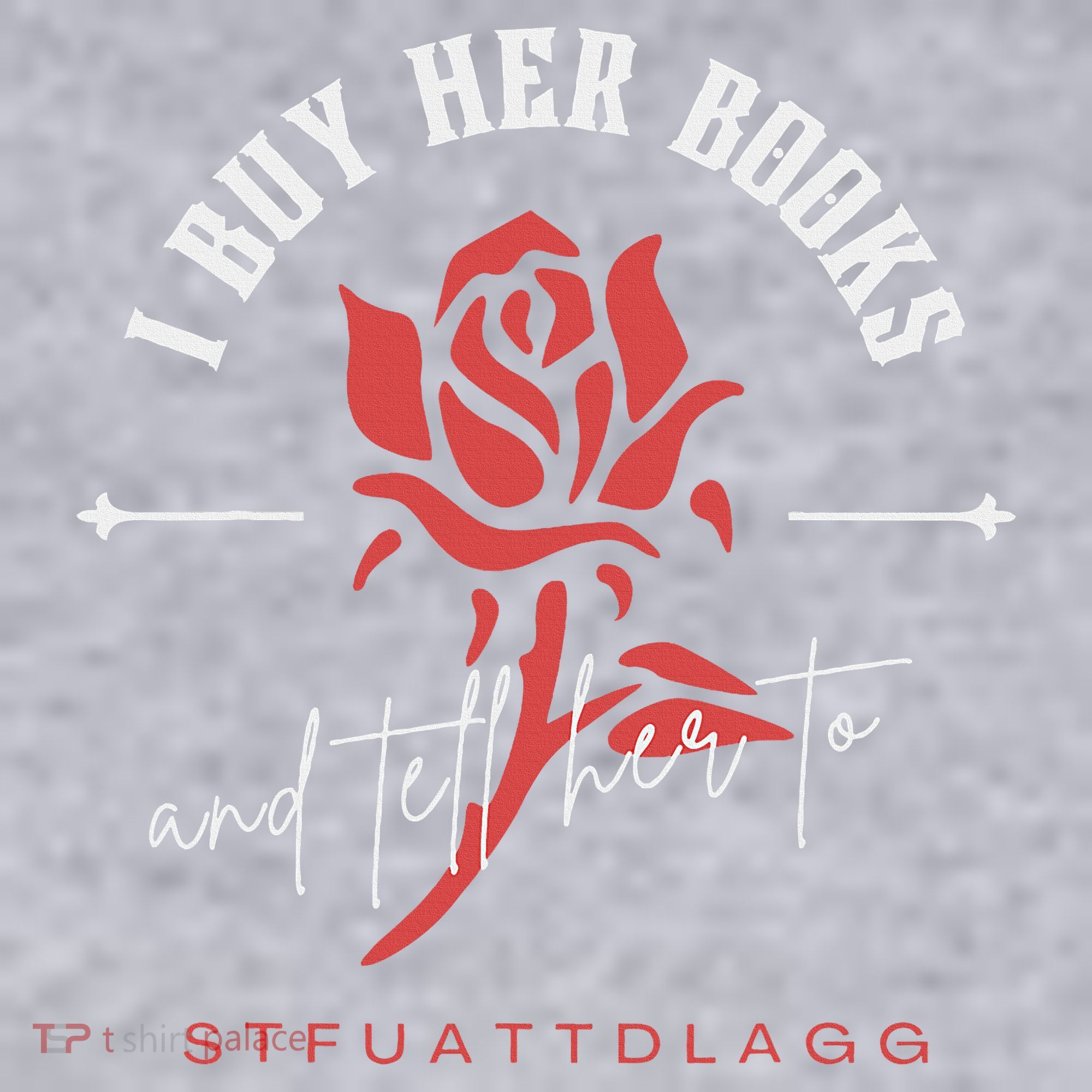 I Buy Her Books and tell her to STFUATTDLAGG  Women's Racerback Cropped Tank