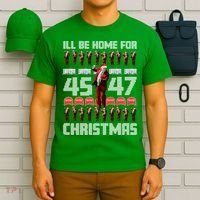 ILl Be Home For Christmas Donald Trump 4547 Maga Trump Dance Ugly Christmas T-Shirt thumb 6