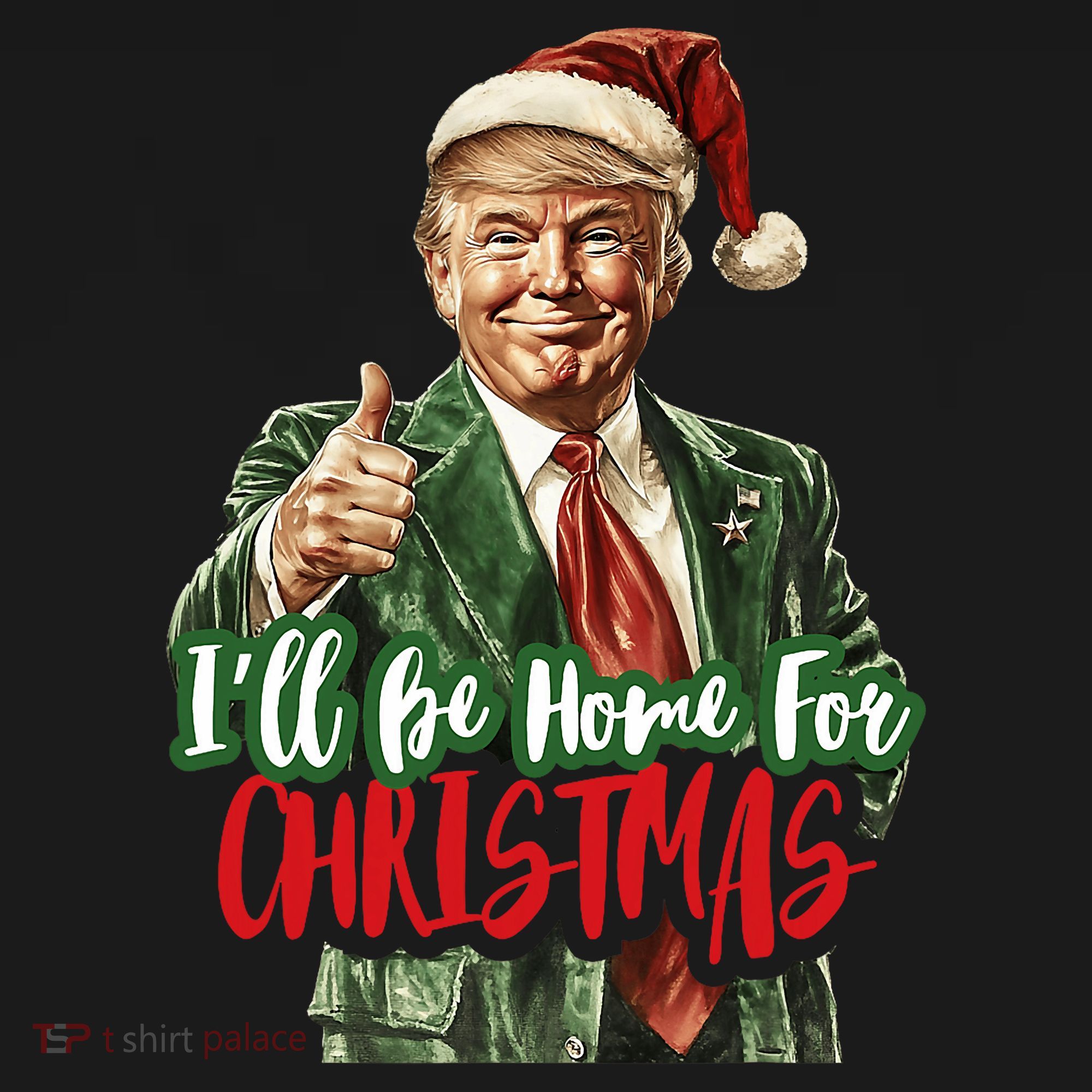 ILl Be Home For Christmas Santa Trump Xmas Pajamas Funny Women's Tank Top