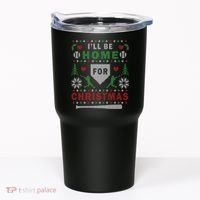 I'LL BE HOME FOR CHRISTMAS BASEBALL UGLY CHRISTMAS Tumbler thumb 0