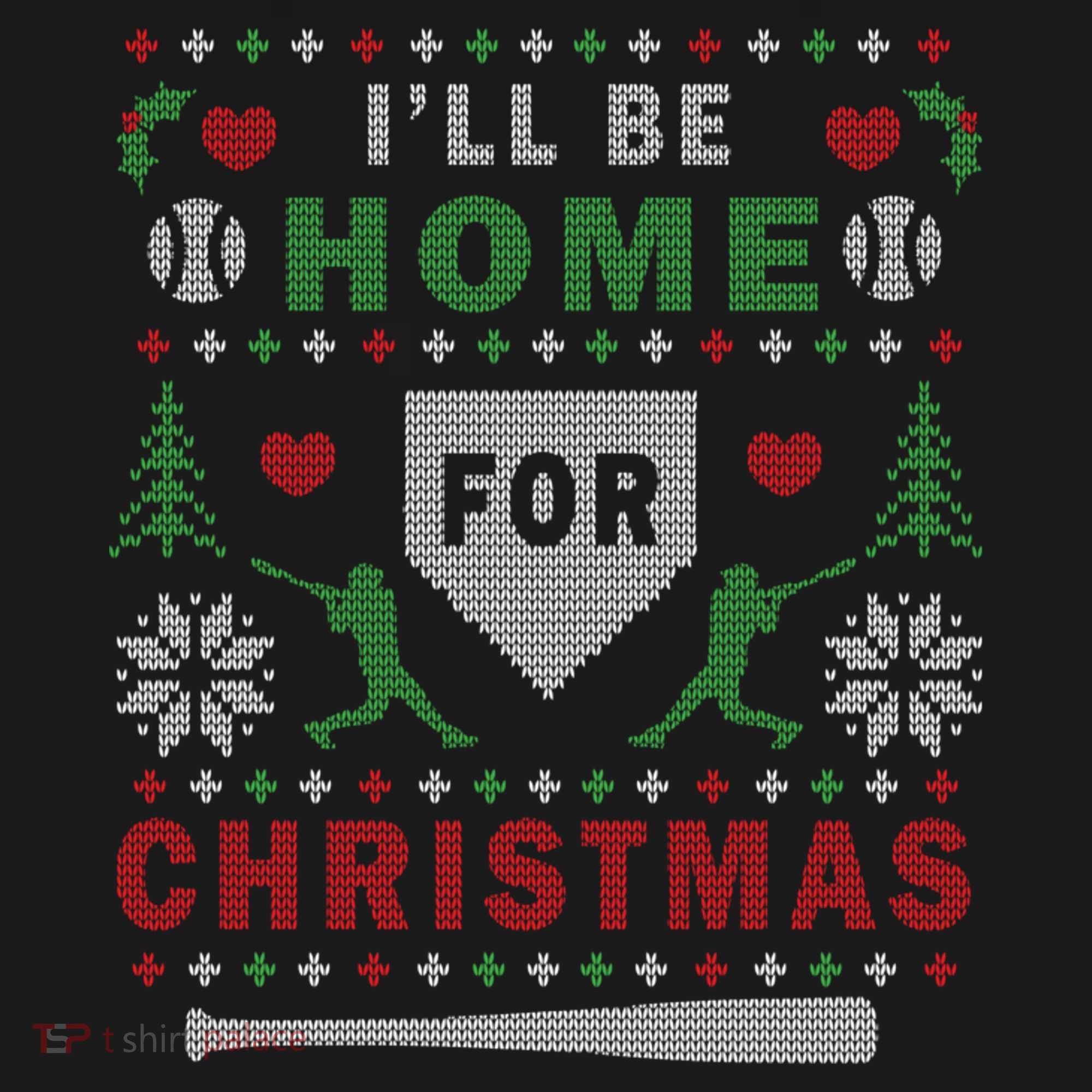 I'LL BE HOME FOR CHRISTMAS BASEBALL UGLY CHRISTMAS Ornament