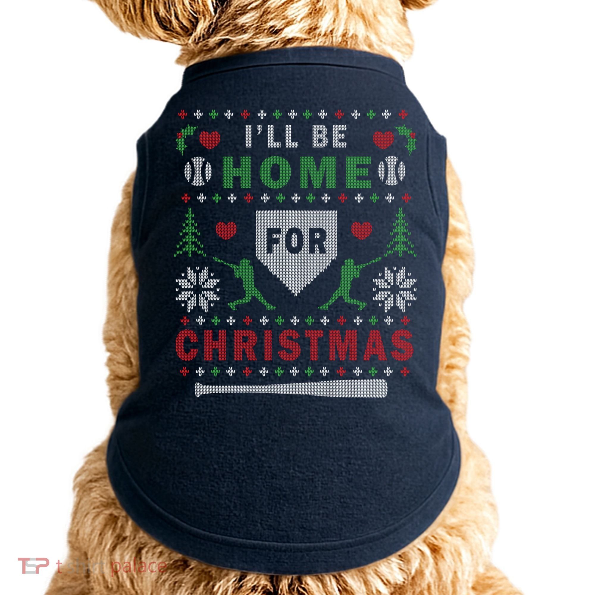 I'LL BE HOME FOR CHRISTMAS BASEBALL UGLY CHRISTMAS Doggie Tank