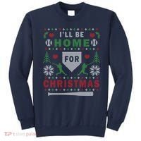 I'LL BE HOME FOR CHRISTMAS BASEBALL UGLY CHRISTMAS Sweatshirt thumb 0