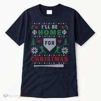 I'LL BE HOME FOR CHRISTMAS BASEBALL UGLY CHRISTMAS Tall T-Shirt thumb 0