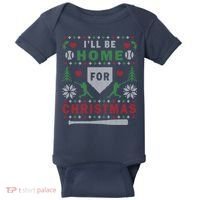 I'LL BE HOME FOR CHRISTMAS BASEBALL UGLY CHRISTMAS Baby Bodysuit thumb 0