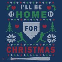 I'LL BE HOME FOR CHRISTMAS BASEBALL UGLY CHRISTMAS Baby Bodysuit thumb 2