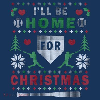 I'LL BE HOME FOR CHRISTMAS BASEBALL UGLY CHRISTMAS Toddler Hoodie