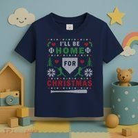 I'LL BE HOME FOR CHRISTMAS BASEBALL UGLY CHRISTMAS Toddler T-Shirt thumb 3