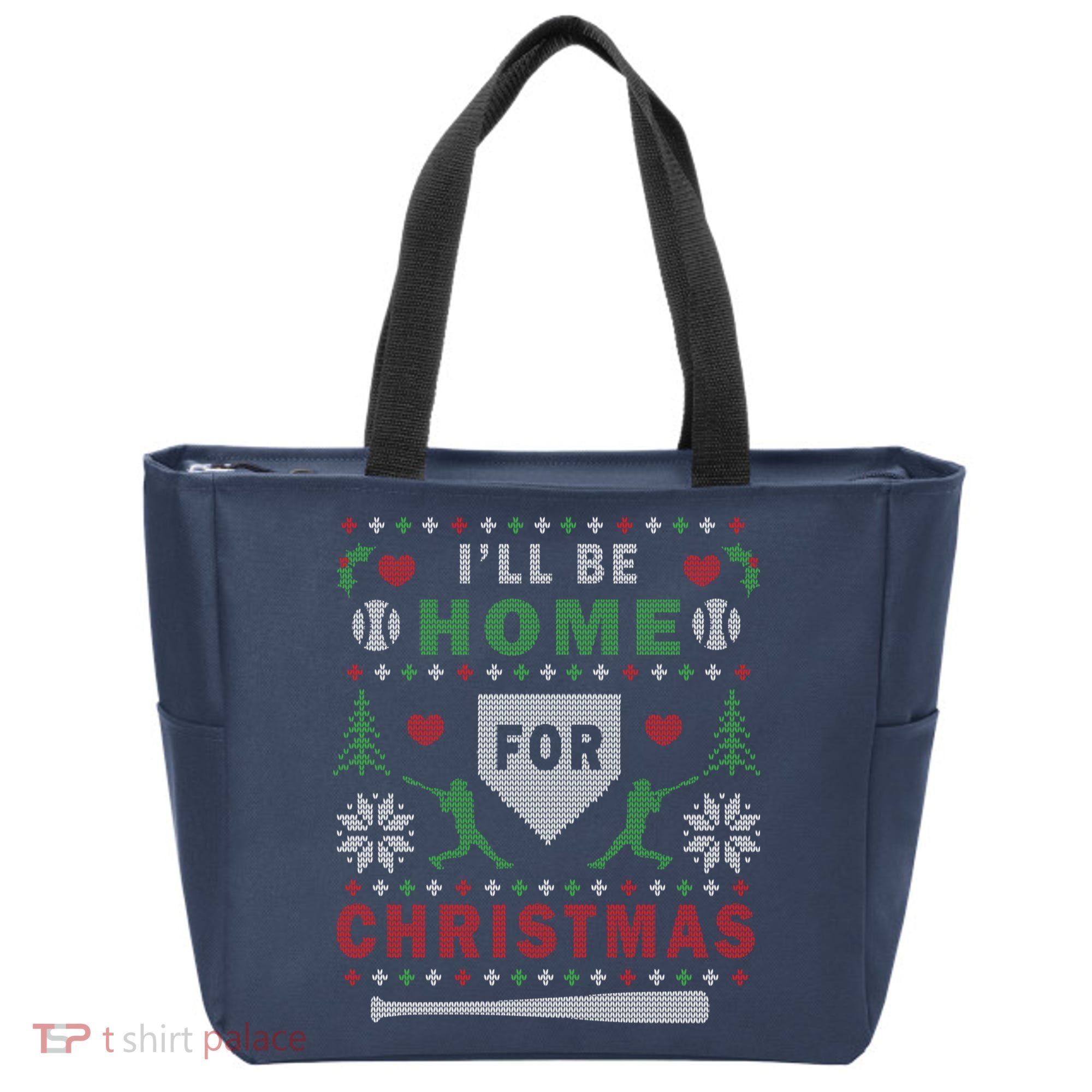 I'LL BE HOME FOR CHRISTMAS BASEBALL UGLY CHRISTMAS Tote Bag