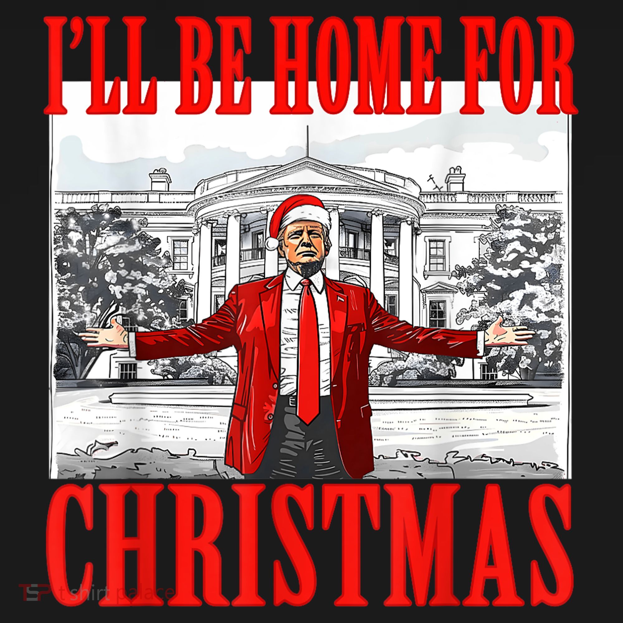 Ill Be Home For Christmas Santa Funny Trump Xmas Pajamas Women's Tank Top