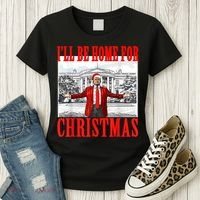 Ill Be Home For Christmas Santa Funny Trump Xmas Pajamas Women's T-Shirt thumb 3