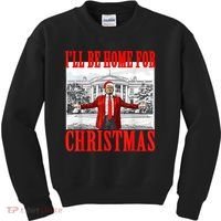 Ill Be Home For Christmas Santa Funny Trump Xmas Pajamas Kids Sweatshirt thumb 0