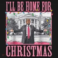 Ill Be Home For Christmas Santa Funny Trump Xmas Pajamas Mousepad thumb 1