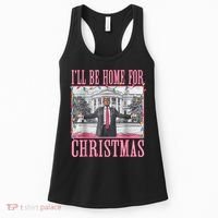 Ill Be Home For Christmas Santa Funny Trump Xmas Pajamas Women's Tank Top thumb 0